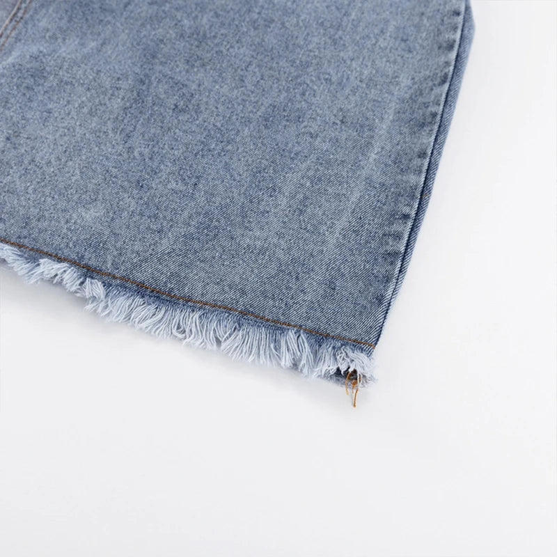 Voguable  Irregular Split High Waist Vintage Denim Button Autumn Long Skirts Slimming Mujer All-match Casual Skirt Streetwear Winter voguable