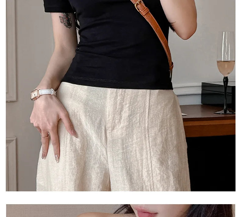 Solid Off Shoulder Short Sleeve T Shirt Simple Basic Sexy Single Sleeved Jumper Top Streetwear Slim Fit Female Y2K Clothes Tees voguable
