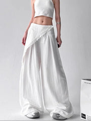 High Waist Streetwear Loose Pant Women Vintage Loose Design Wide Leg Trousers Casual All Match Summer Bf Hip Hop Pants New voguable