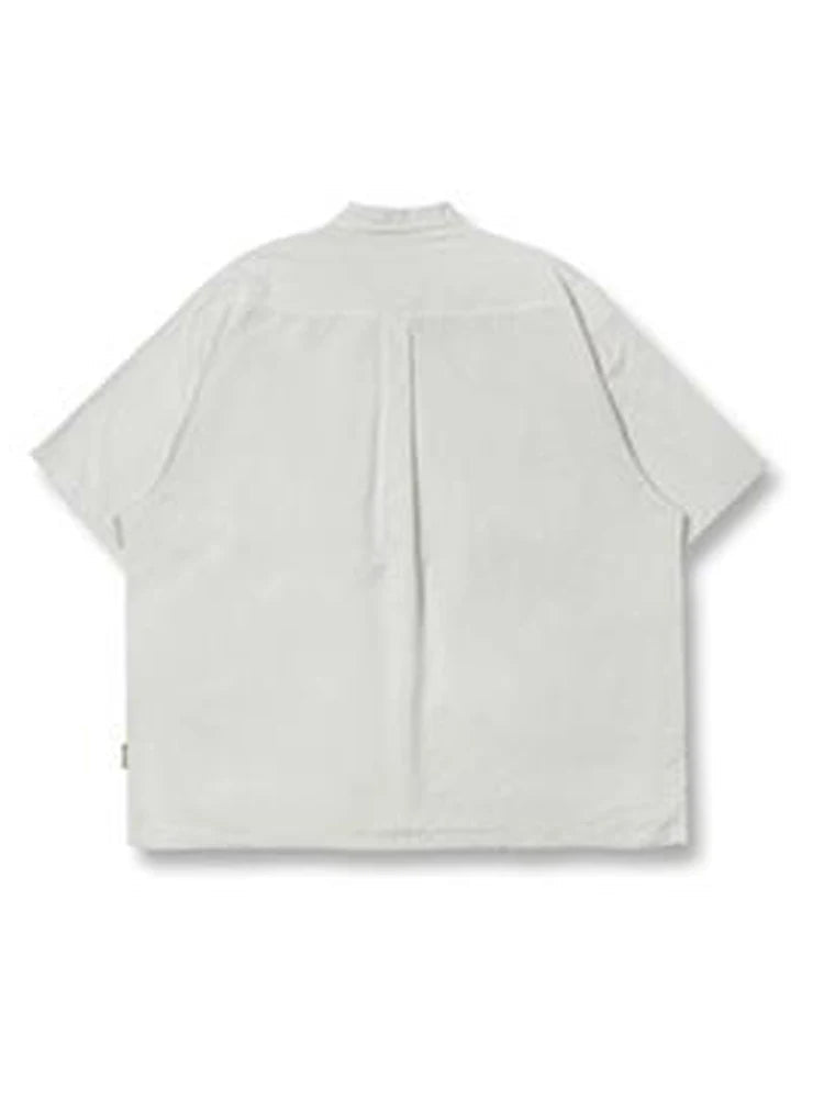 Voguable  Multi Pocket Lapel Shirt Loose Workwear Short Sleeve Button Blouse Men Women Vintage CityBoy Japan Premium Cargo Shirt voguable