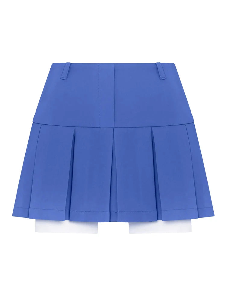 Taruxy New Mini Skirt For Women Cute High Waist Fashion Y2K Skirts Set 2022 Casual Streetwear Womens Bottom Black Pleated Skirts voguable