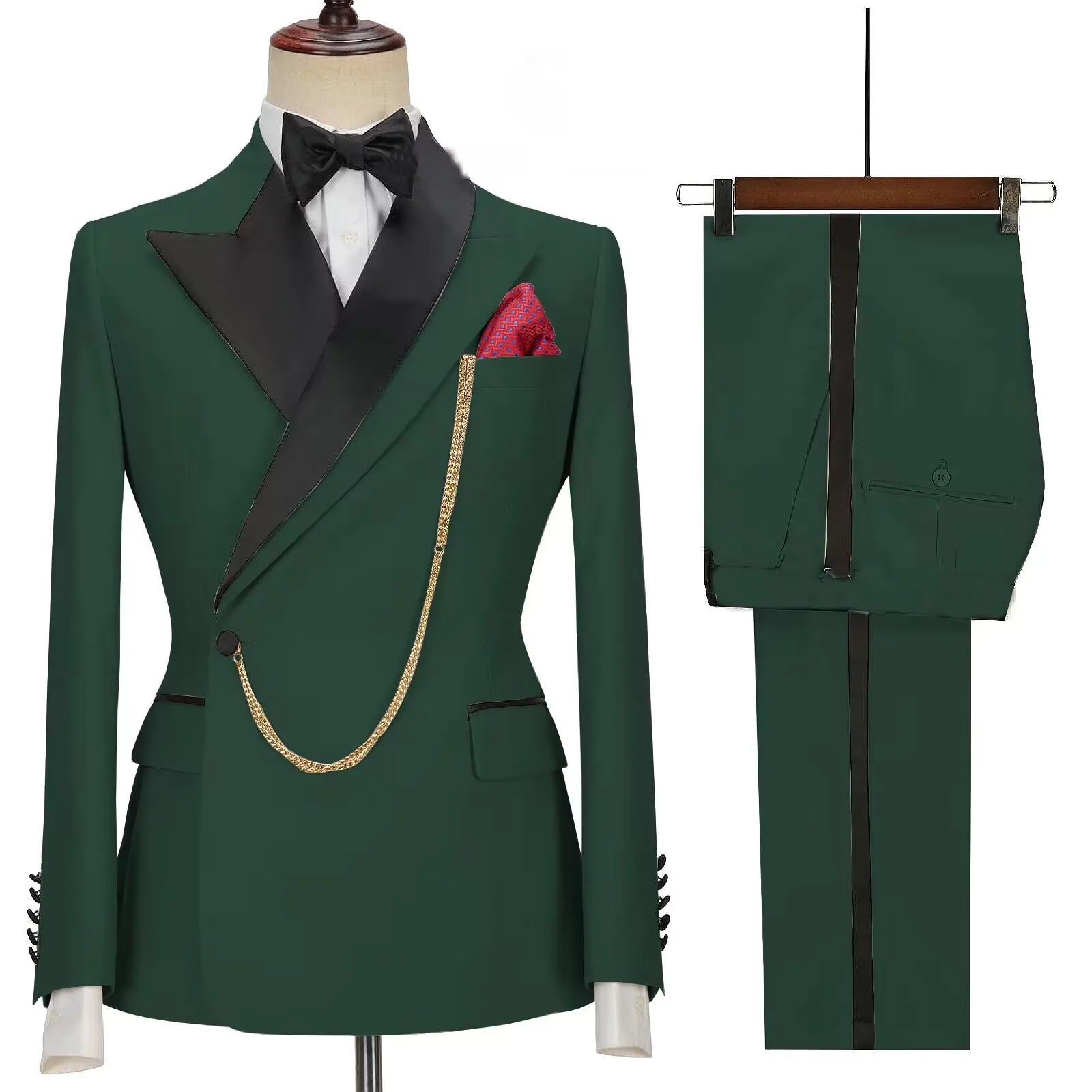 New Solid Men's Suits Peak Lapel Slim Fit Casual Suits Wedding Business Dress Set Groom Tuxedos Terno Masculino (Blazer+Pants) voguable