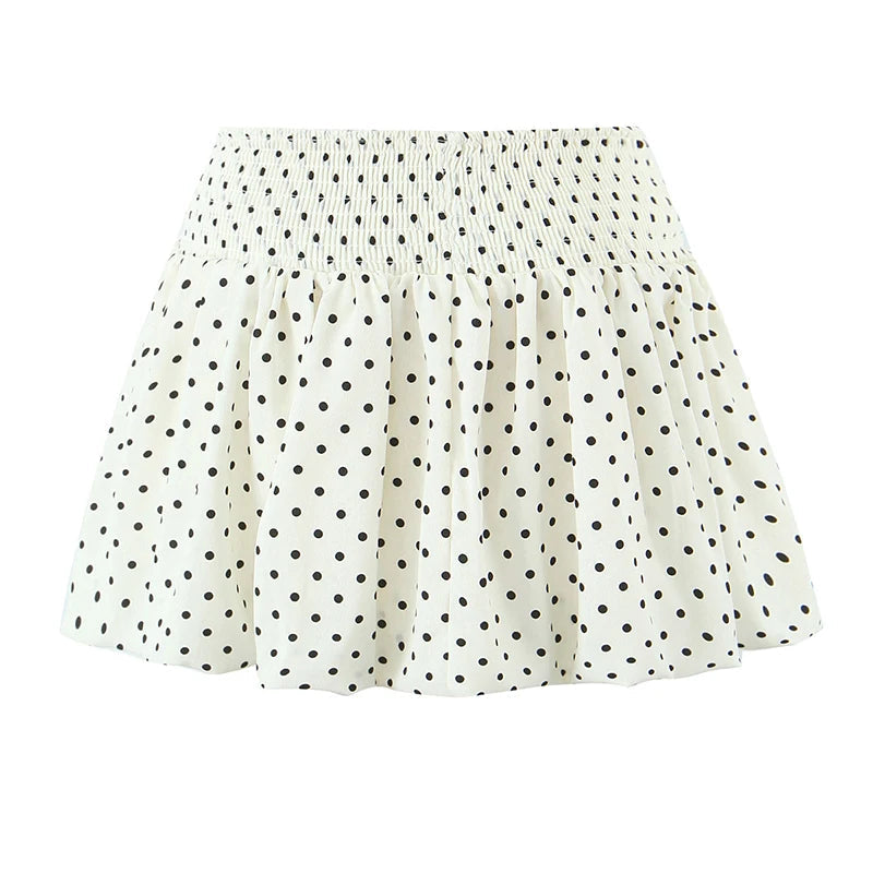American Retro Elastic Waist Polka Dot Mini Skirt Women Holiday Summer Short Bud Skirts Y2K New voguable