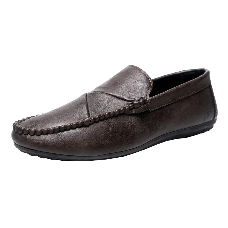 Voguable  Handmade Comfortable Men Loafers Fashion Spring Autumn Casual Leather Shoes Slip-On Business Driving Flat Soft Walking Shoes voguable