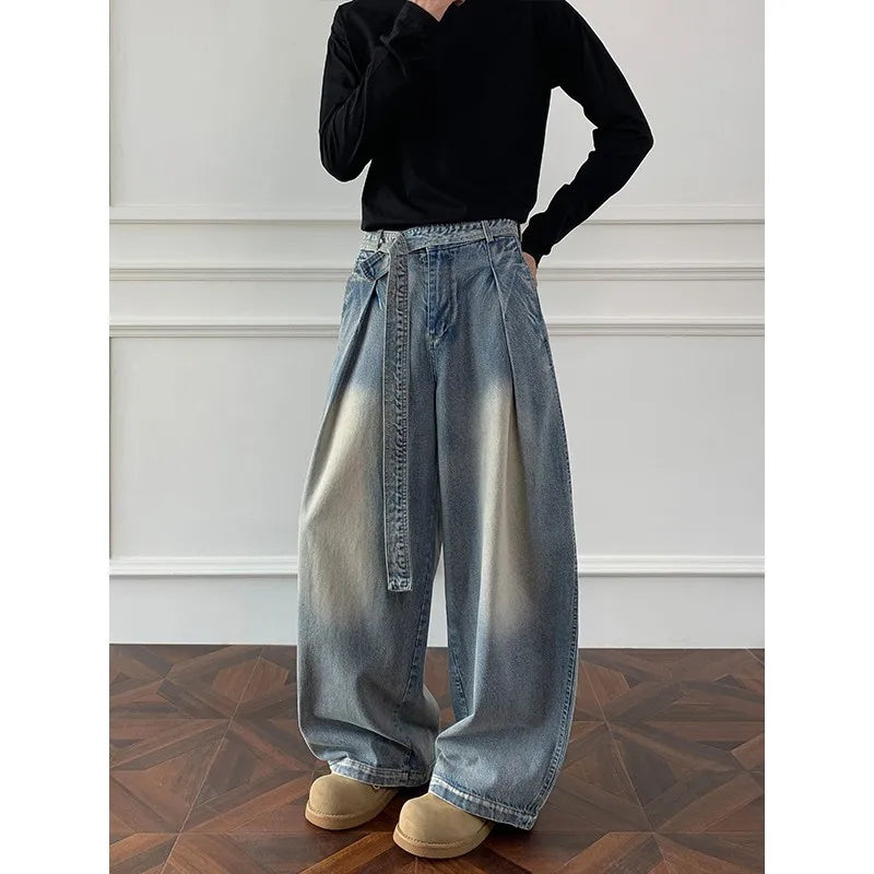 Jeans men Wash Light Blue Relaxed Fit 2025 New Arrival High Quality Distressed Denim Pants Men Streetwear Fashion Youth Casual voguable