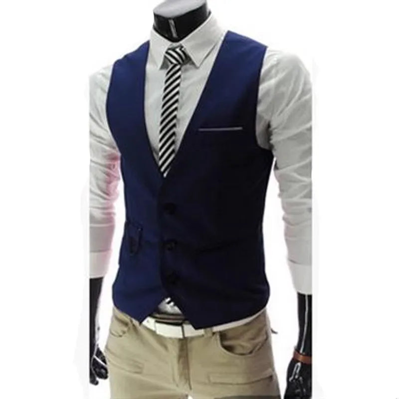New Arrival Dress Vests For Men Slim Fit Mens Suit Vest Male Waistcoat Gilet Homme Casual Sleeveless Formal Business Jacket voguable