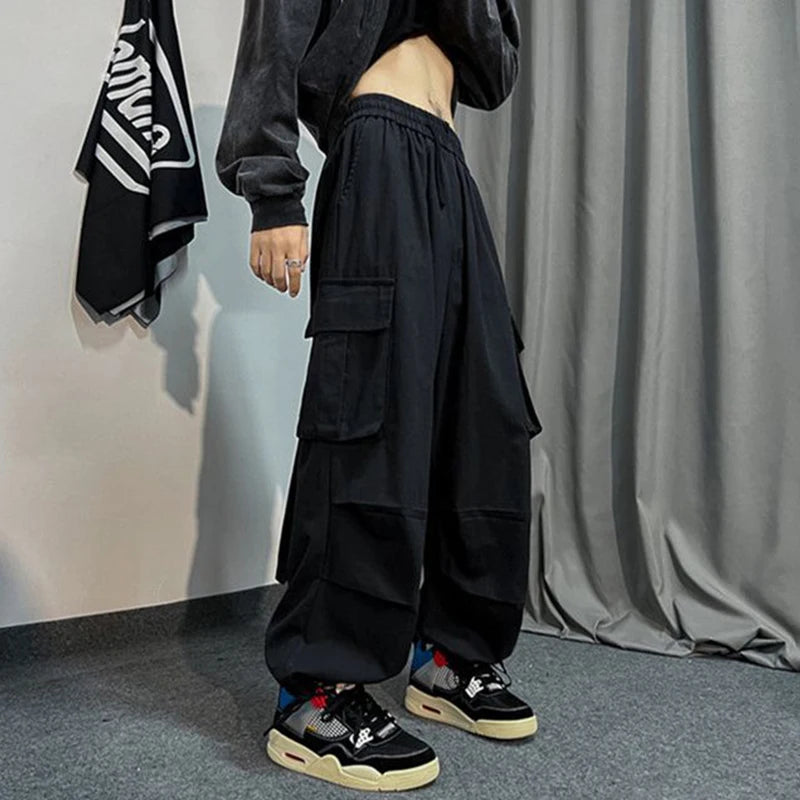 Voguable  Black Cargo Pants for Men Oversize Cargo Trousers Male Green Loose Casual Japanese Streetwear Hip Hop Pocket Big Size voguable