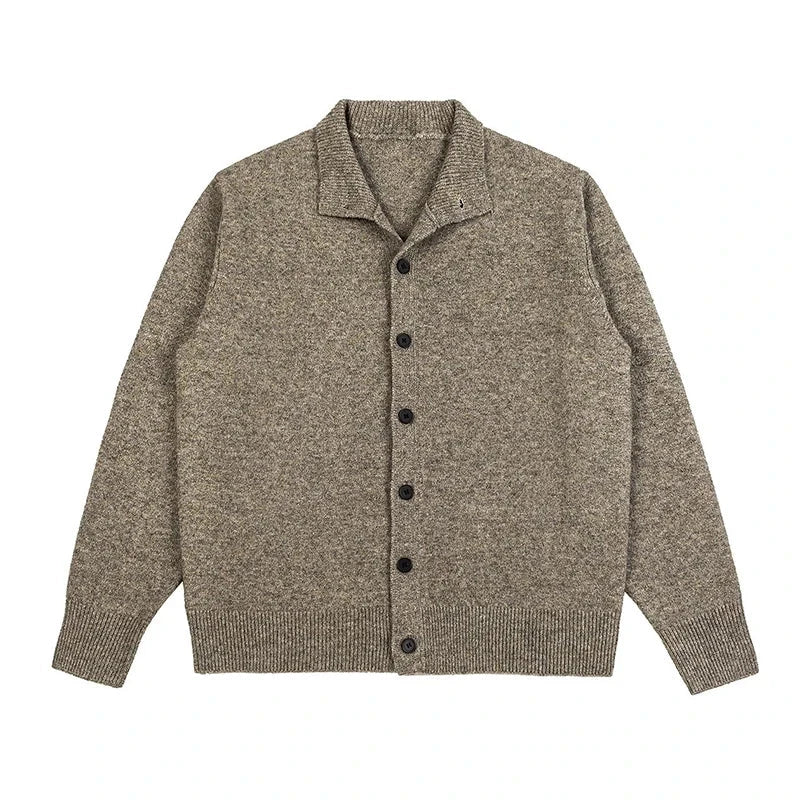 Japanese Vintage Cardigan Coats Light Luxury Knitted Lapel Long Sleeve Men Sweater Jacket Leisure Premium Quality Knitwear M-3XL voguable