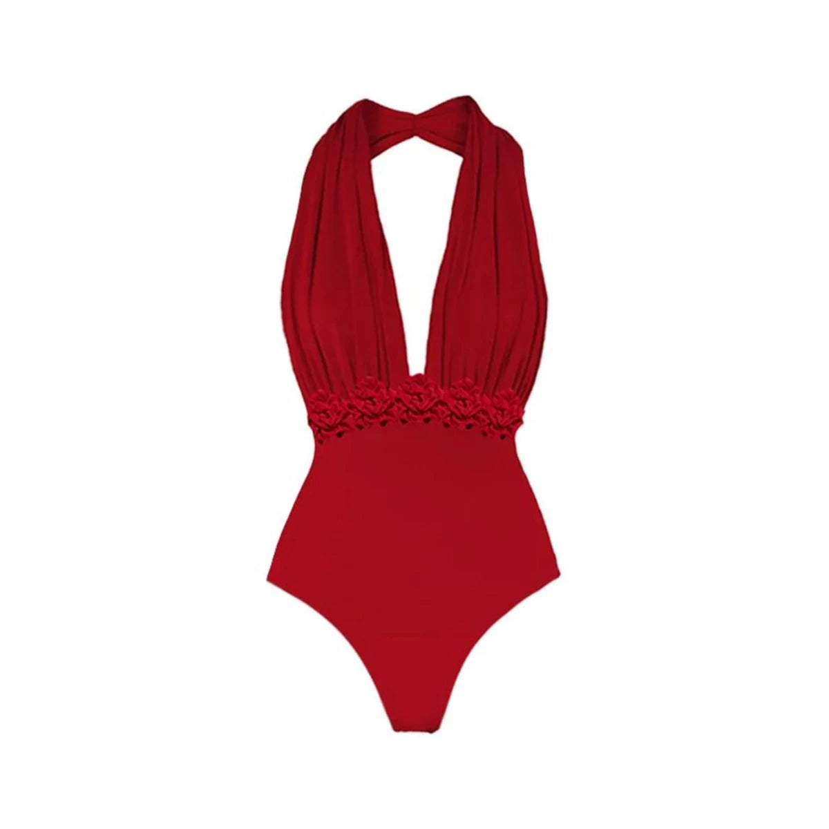 Red Flower One Piece Swimwear With Cover Up Trend Swimsuit 2025 Sexy Biquini Luxury Woman Swimsuit Beach Outing Bodysuit Bathsui voguable