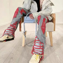 Ropa Grunge Y2K Streetwear Baggy Ripped Stacked Jeans Pants For Men Straight Women Old Loose Denim Trousers Vetements Homme voguable