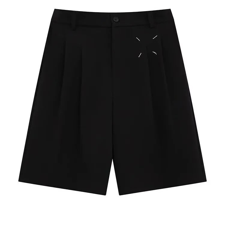 Summer Japanese Retro Simple Solid Color Casual Trousers Men Women Loose Wide-leg Shorts Fashionable and Trendy Five-point Pants voguable