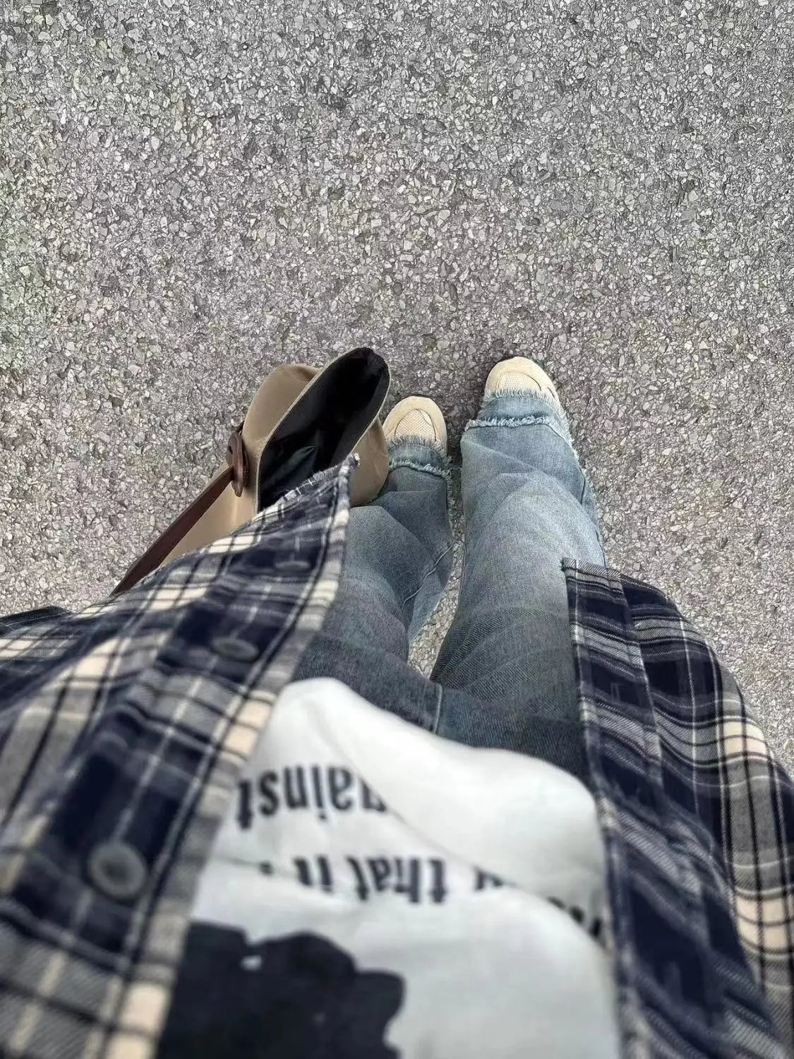 Vintage Plaid Shirt Women Loose Casual Medium Length Preppy Style Shirts Fashion Single Breasted Lapel Pocket Oversize Shirts voguable