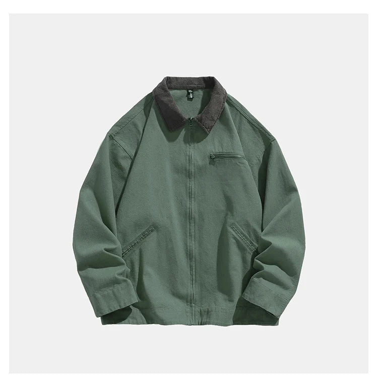 Voguable  Harajuku Jacket Men Spring 2024 New Hip hop Coat Streetwear Zipper Casual Retro Lapel Jackets Man voguable