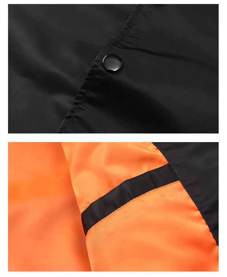 Men's spring and fall varsity jacket Solid color Korean fashion loose baseball uniform couple windproof waterproof bomber jacket voguable