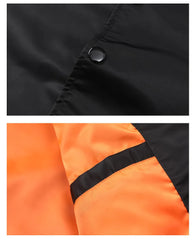 Men's spring and fall varsity jacket Solid color Korean fashion loose baseball uniform couple windproof waterproof bomber jacket voguable