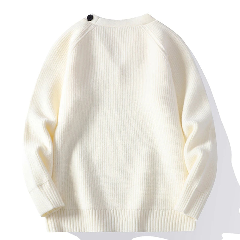 Voguable  Winter/Autumn Trendy Scarf V-neck Men's Knitted Sweater High Street Korean Style Fashion Youth Hoodies voguable
