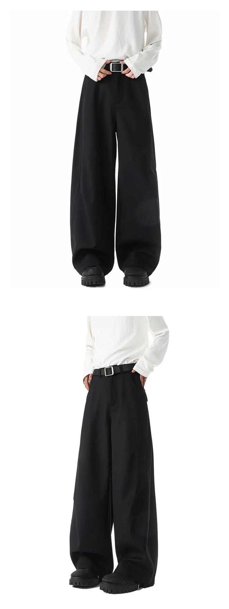 New Pants Men Fashion Casual Solid High Street Simple Hip-hop Wide Leg Trousers All-match Korean Style Loose Temperament College voguable