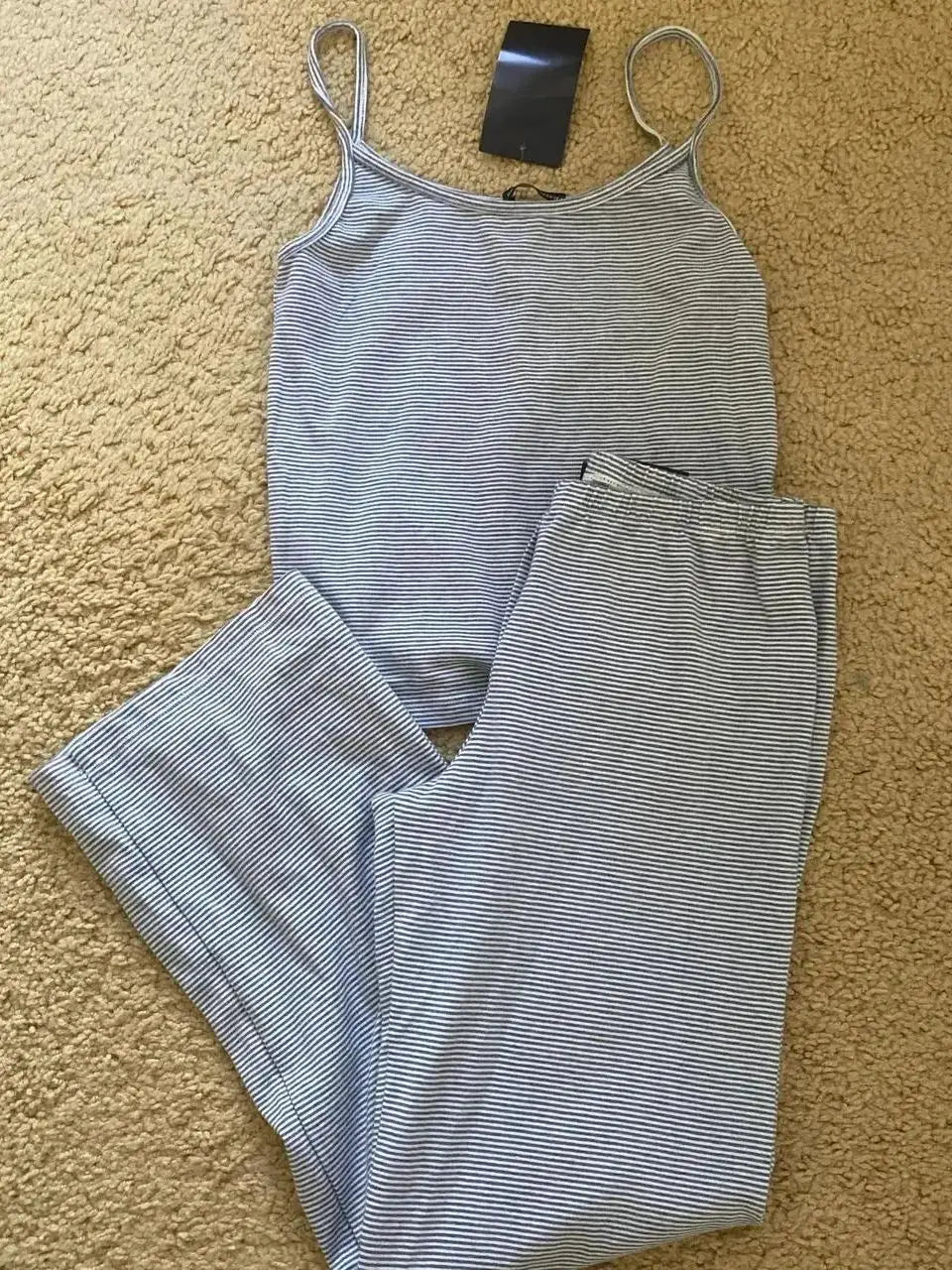 Skull Print Gray Vest Pants 2 Pieces Set Pajama Woman Sleeveless Slim Tank Top High Waist Straight Long Pant Cotton Vintage Sets voguable