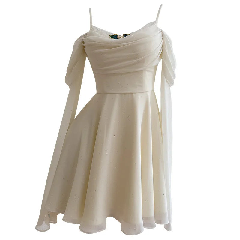 Fashion Solid Color Dress Women's Swinging Collar Flare Sleeve A Line Dresses 2025 Summer New Tide 3QW1330 3QW1330 voguable