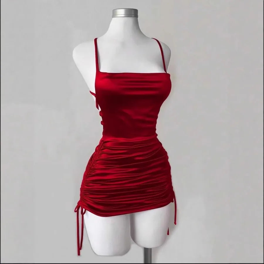 Voguable  Hot European and American models new - dress summer high-end lace sexy backless suspender hot girl bag hip skirt and voguable