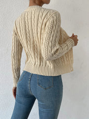 Women's Long Sleeved Cardigan Knitted Sweater Casual Autumn Winter Warm Knitwear Fashionable Women's Outerwear voguable