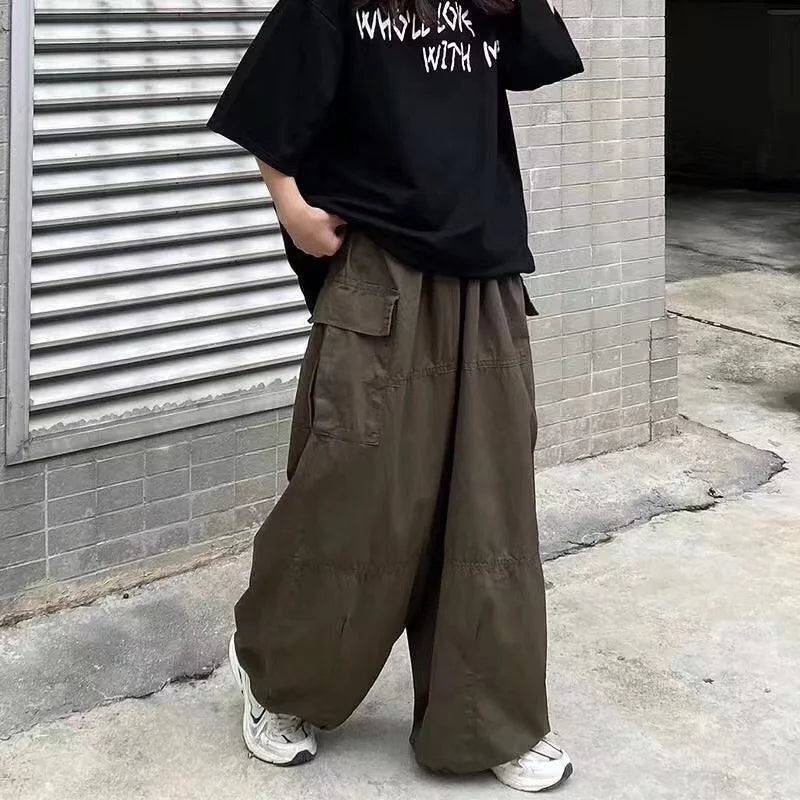 Voguable  Vintage Baggy Cargo Pants Men Parachute Wide Leg Trousers Male Oversize Retro Loose Casual Japanese Streetwear Hip Hop voguable