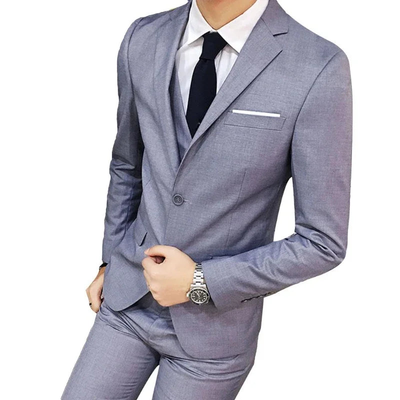 Latest Design Elegant Suits For Men Slim Fit Groom Tuxedo Wedding Male Suit Formal Business Men Clothing Costume Homme 3 Piece voguable