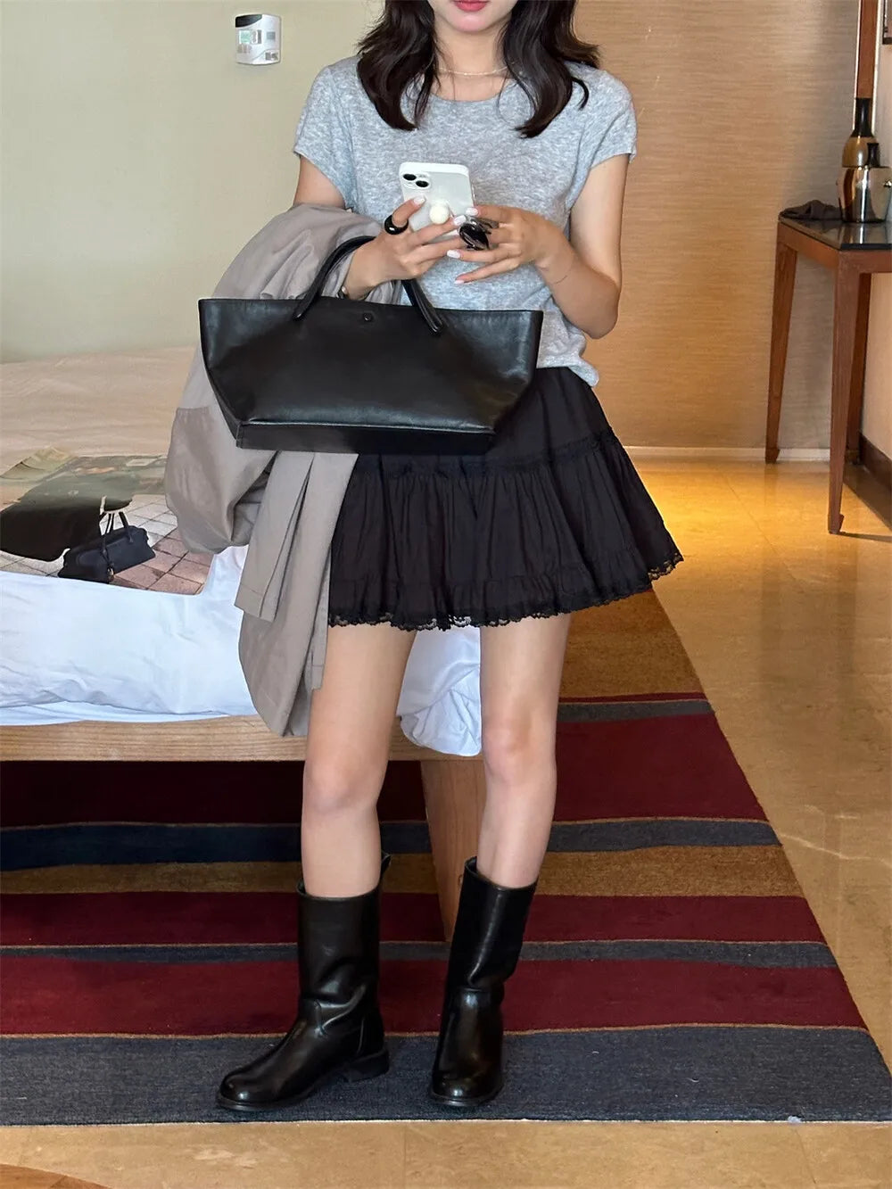 Lace Ruffle Tutu Skirt Short Skirt 2025 New Elastic Waist Fashion Women Skirt A-line Sweet Chic Summer Skirt Female Clothing voguable