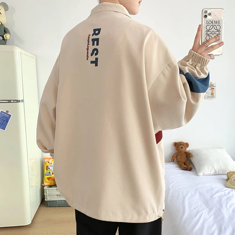 Voguable  Men Bomber Jacket And Coats Letter Printed Outerwear Streetwear 2024 Fashion Plus Size Loose Windbreaker Coat Male Clothing 5XL voguable