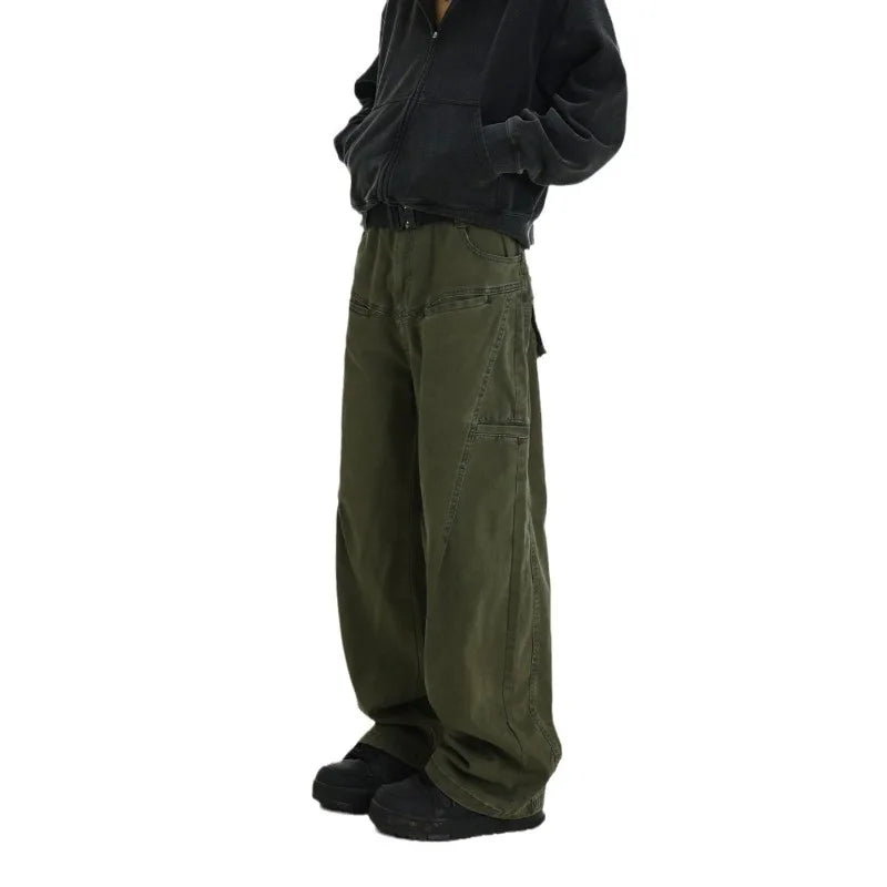 Voguable Techwear Wide Cargo Pants Men Hip Hop Wide Leg Trousers Male Streetwear Loose Casual Oversize Korean Men Clothing voguable