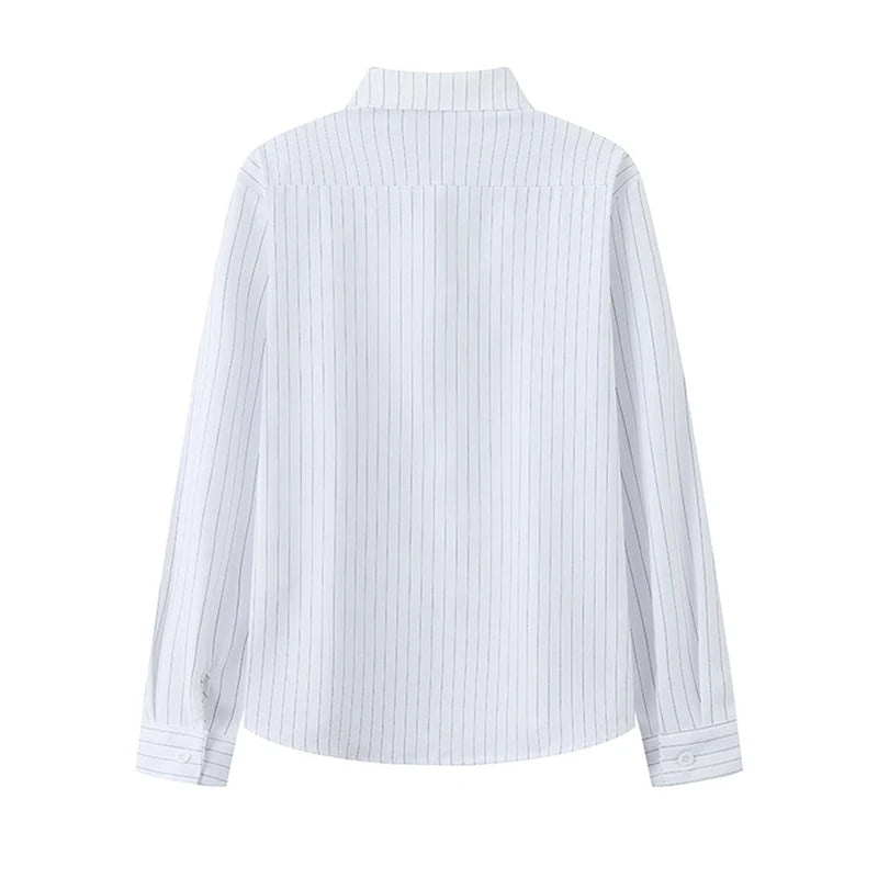 New Naples Business Men Shirts Light Luxury Textured Lapel Striped Long Sleeve Cardigan Leisure Premium Commuter Blouse S-4XL voguable