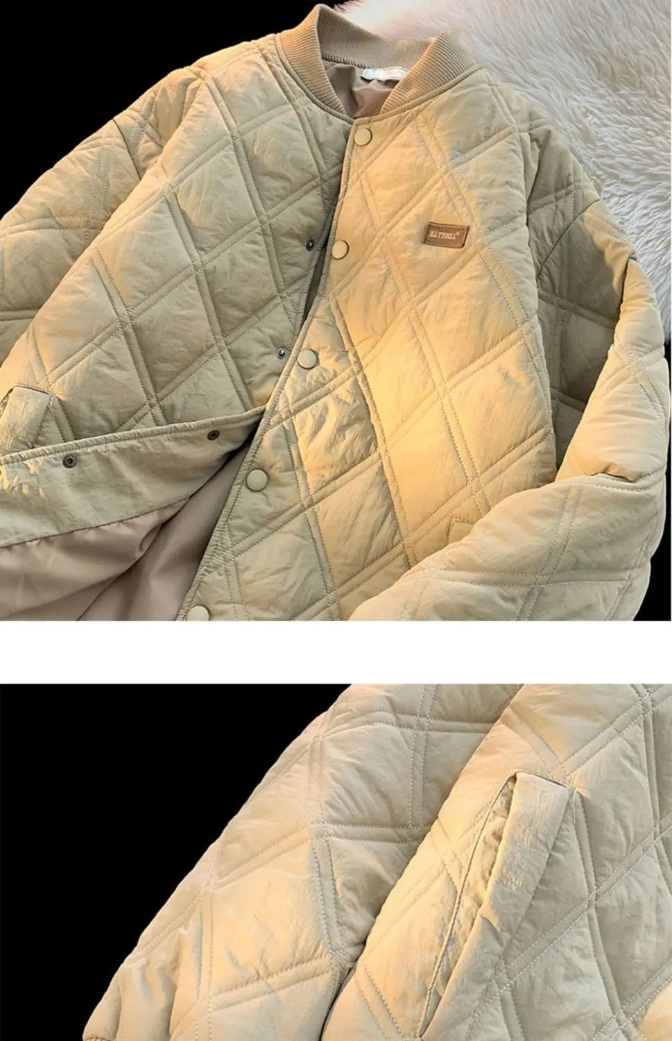 Winter Men's Jacket Stand Collar Thicken Button Windproof Baseball Jackets Casual Solid Warm Couples High Street Padded Clothes voguable