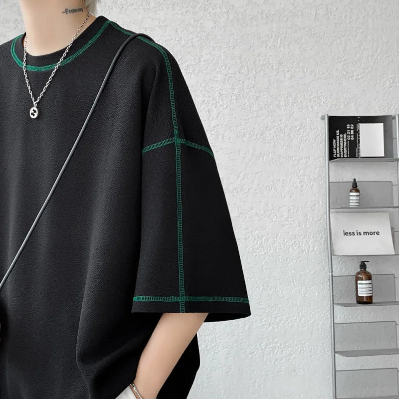 Summer Short Sleeve T-shirt Men Fashion Casual White Oversized T Shirt Men Streetwear Hip Hop Loose O-Neck Tshirt Mens Top S-2XL voguable