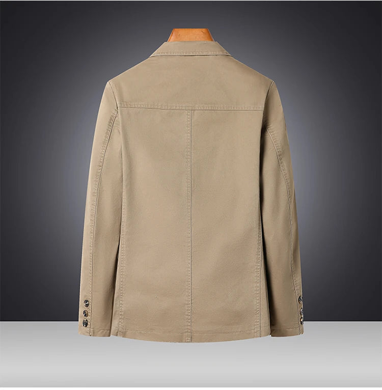 Men's Premium Suit Jacket Spring Autumn Casual Workwear Pure Cotton Jacket Men's Korean Version Slim Fit Loose Plus Size Suit voguable