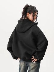 Zoki Y2K Black Hoodies Women Streetwear Oversize Loose Long Sleeve Retro Sweatshirt American Harajuku Vintage Bf Tops Coats New voguable
