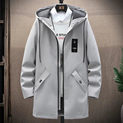 Mens Casual Long Jackets And Coats Hooded Streetwear Hip Hop Windbreaker Outwear gotmes-shop