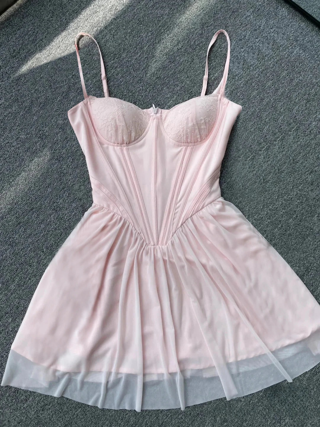 Autumn Mesh Pink Long Sleeve Dress A Line Bodycon Birthday Party Dress Mini Holiday Vacation Dress Women 2023 High Quality voguable