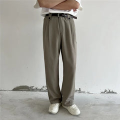 Voguable Black Khaki Suit Pants Men Slim fit Fashion Social Men Dress Pants Korean Straight Wide Leg Pants Men Office Formal Trousers voguable