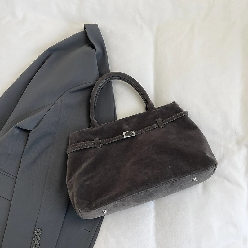 Velvet Big Top-handle Bags For Women Winter Latest Designer Handbags Luxury Pure Color Large Capacity Shopper Totes Female voguable