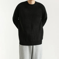 Autumn Clothing Men's Knitted Light Luxury Pullovers Sweater Casual Solid Color Vintage Loose O Neck Long Sleeve Knitwear New voguable