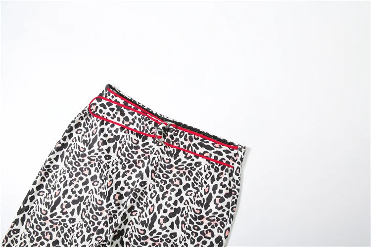 Voguable  Leopard Letter Tracksuit Women 2 Piece Set Y2K Zip Crop Jacket+Metal Sash Leggings Sporty Matching Stretch Streetwear voguable