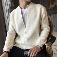 2023 Men Spring Autumn Warm Cardigan Men Zipper Sweaters Jackets Mens Slim Fit Knitted Sweatercoat Thick Cardigan Sweater Coat voguable