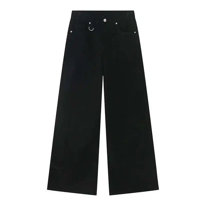 Vintage Camouflage Men's Jeans Fashion Washed Casual Wide Leg Denim Pants Autumn Winter Loose Male Trousers Old Blue 9C354 voguable