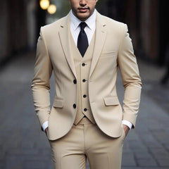 Voguable  Luxury Men's  3-Piece Suit Set Blazer + Trousers+Vest IncludedSlim Fit Formal Business Wedding Party Jacket & Pant voguable