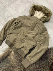 Voguable  Y2k Winter New Elegant Fur Colloar Loose Coat Women Warm Hoodies Thicken Fashion Parkas Casual Outerwear Cotton Padded Jackets voguable