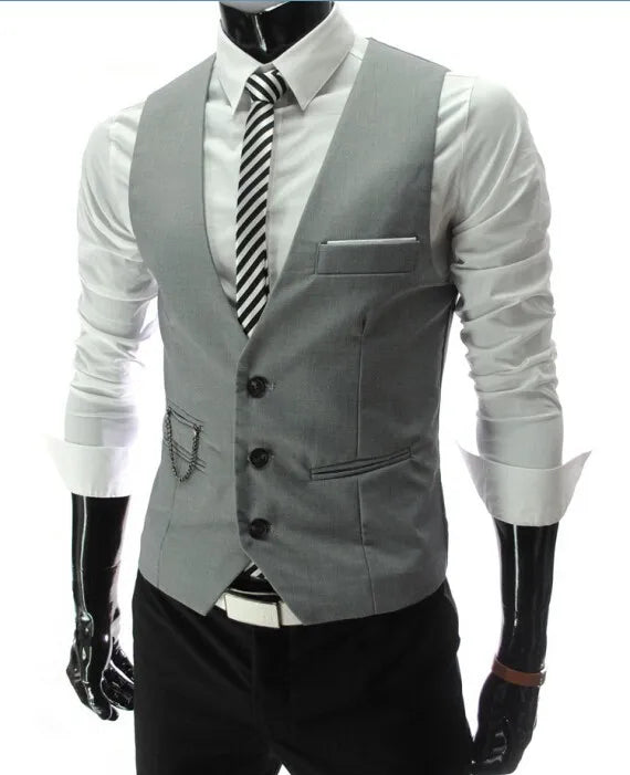 New Arrival Dress Vests For Men Slim Fit Mens Suit Vest Male Waistcoat Gilet Homme Casual Sleeveless Formal Business Jacket voguable
