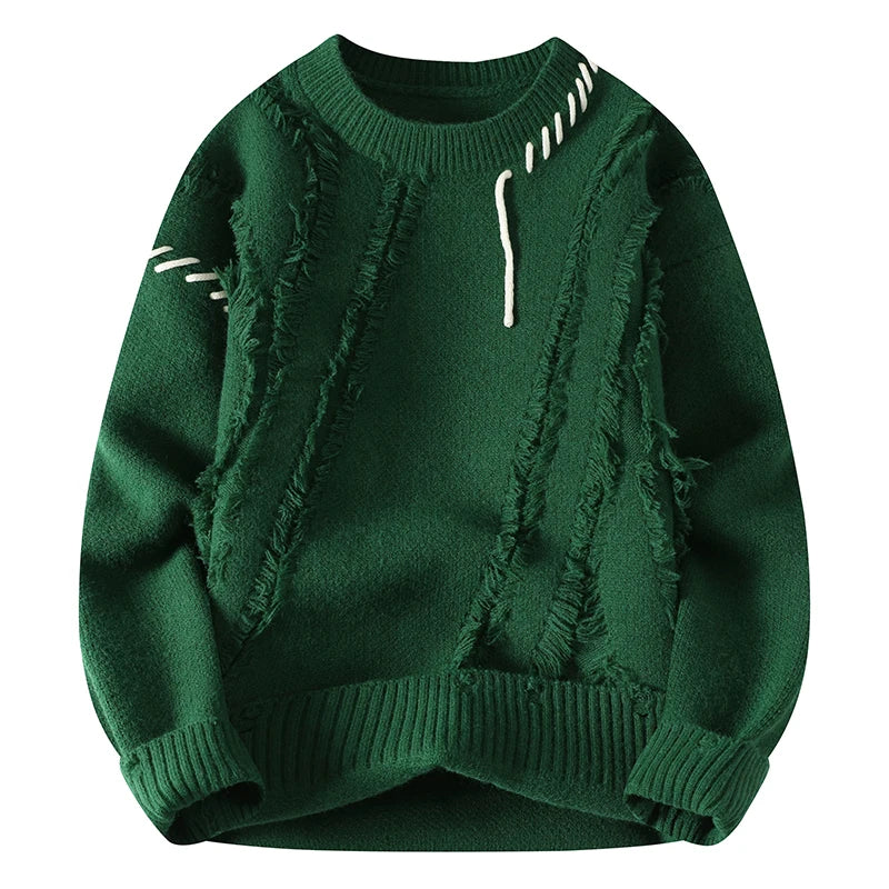 Voguable  Autumn Winter Warm Men Sweaters Fashion Turtleneck Patchwork Pullovers New Korean Streetwear Pullover Casual Men Clothing voguable