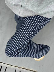 Vintage Blue Striped Jeans Women Casual High Waist Loose American Denim Pants Harajuku Streetwear Bf Hip Hop Wide Leg Pants voguable