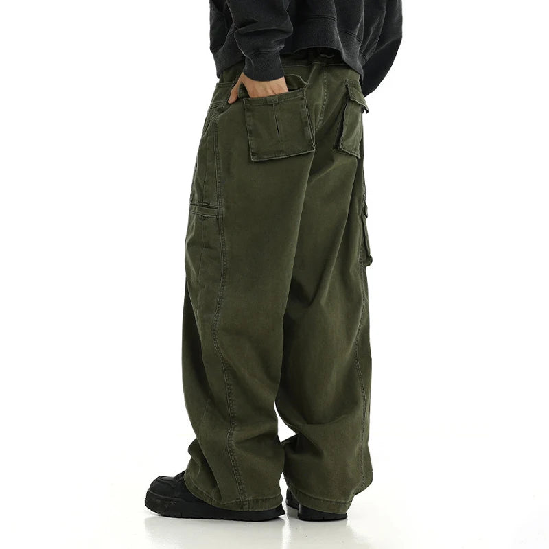 Voguable Techwear Wide Cargo Pants Men Hip Hop Wide Leg Trousers Male Streetwear Loose Casual Oversize Korean Men Clothing voguable