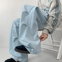 Summer Black Casual Pants Men Oversized Wide Leg Pants Men Streetwear Hip-hop Loose Pink Sports Pants Mens Joggers Trousers voguable